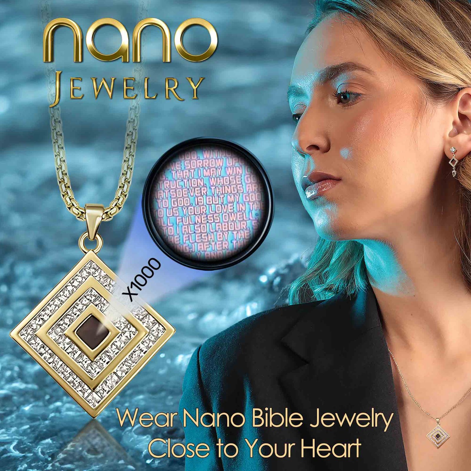 Biblical Gifts for Women Heart Pendant With Bible Inside From My Nano Jewelry